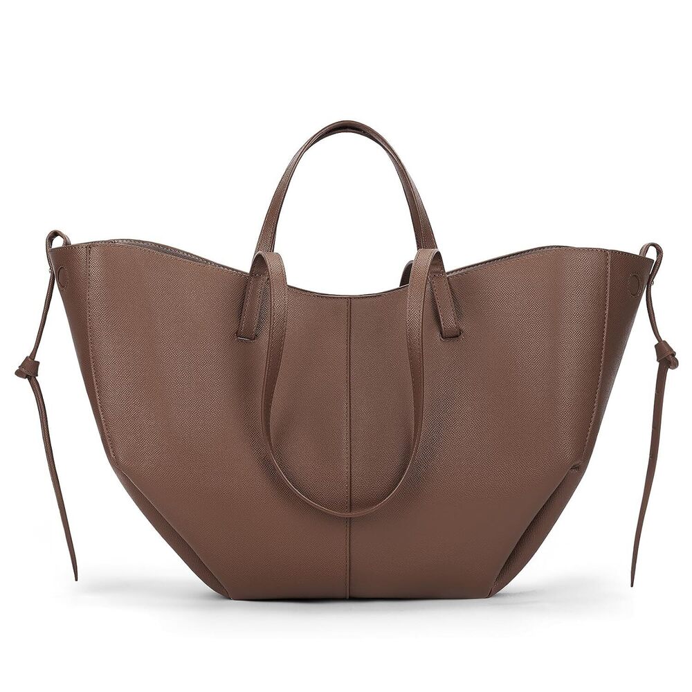 Faux Leather Tote Bag Work Bag for Women Trendy Handbag Purse Fall